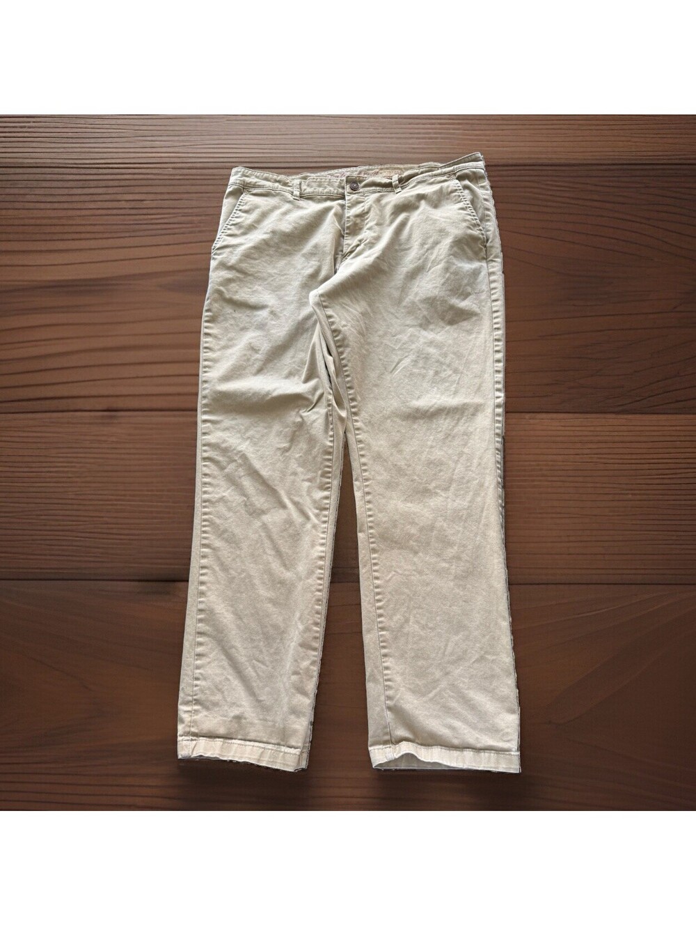 Original Weatherproof Vintage Pants Men's 38x32 Khaki Cotton/Spandex Straight